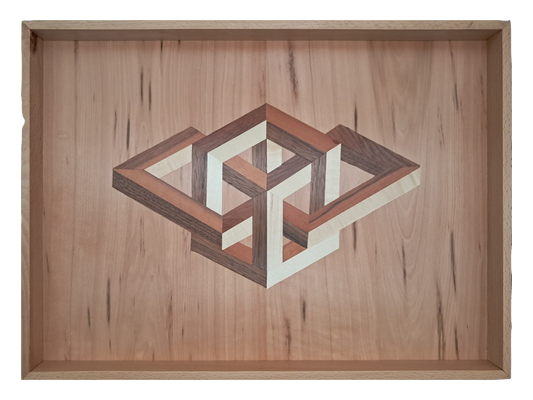 Tablett mit Intarsie C06